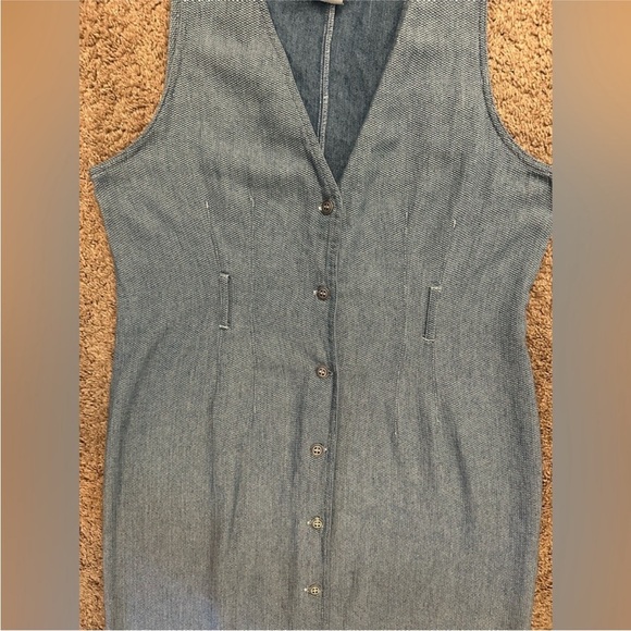 Vintage 90s Studio Ease Denim Button-Down Midi Dress | Size 12 - Picture 5 of 5